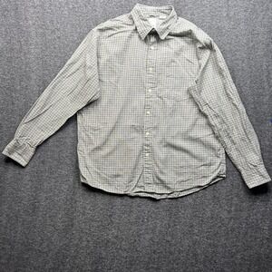 J. Crew Shirt Mens Large Green Tan Plaid Button Down Long Sleeve Cotton
